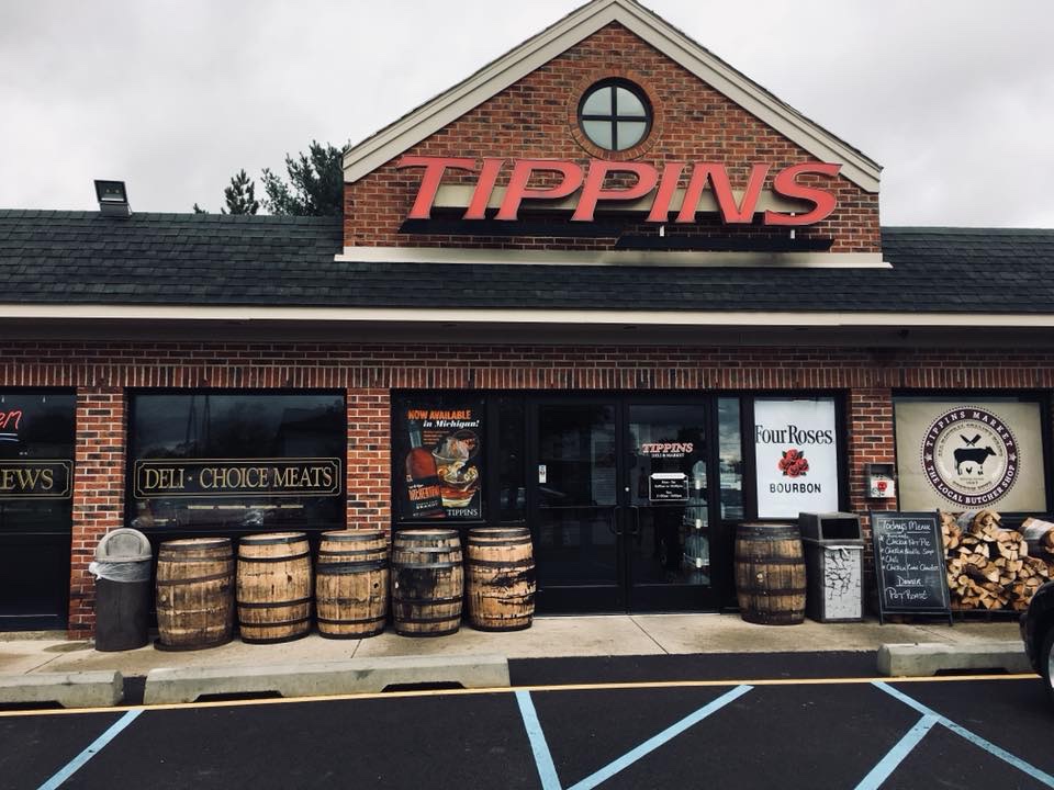 The Tippins Market storefront sign in Ann Arbor
